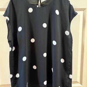 Polka Dot Black and White Women's Sleeveless Top